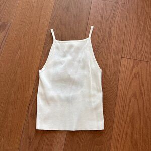 White Zara Top with Bow-Open Back